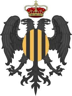 Scudo accollato a un'aquila a due teste (stemma della famiglia Agliata)