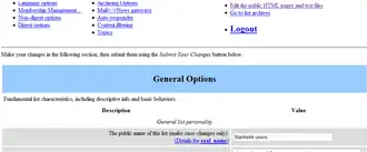Interfaccia web di amministrazione di Mailman