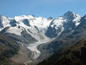 Massiccio del Bernina e ghiacciaio Morteratsch