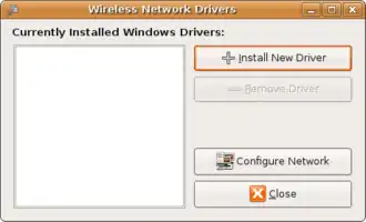 Screenshot di Ndisgtk, front-end grafico per NDISWrapper