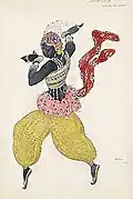 Schiavo nero con costume indiamantato