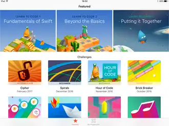 L'applicazione Swift Playgrounds su iOS 10.