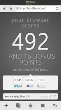 Pagina di HTML5test vista in un browser Chrome