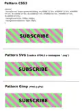 Tre tecniche per ottenere lo stesso bottone "pattern": CSS3, SVG e immagine bitmap