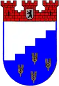 Tagliato scalinato d'argento e d'azzurro di cinque pezzi (Hohenschönhausen, Germania)