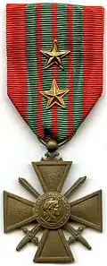 Croix de guerre - nastrino per uniforme ordinaria