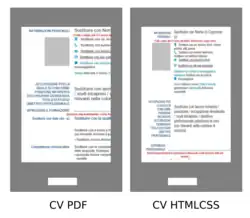 Confronto tra un CV in PDF e uno in HTML-CSS in un dispositivo mobile