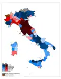 Distacco tra primo e secondo partito.