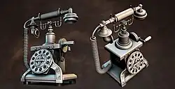 Un modello di telefono antico 3d high poly.