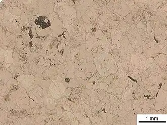 Sezione di aplite vista a un solo polarizzatore