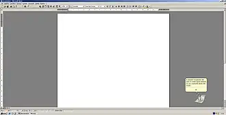 Clippit (in basso a destra) in Microsoft Word 2000