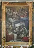 S. De Magistris, Transito di S. Martino, 1594, olio su tela, 349 x 200, altare maggiore, Collegiata di S: Martino, Caldarola