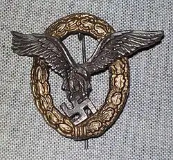 Distintivo da pilota/osservatore in oro con diamanti - nastrino per uniforme ordinaria