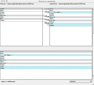 Schermata di FileMerge