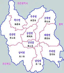 Geumsan – Mappa