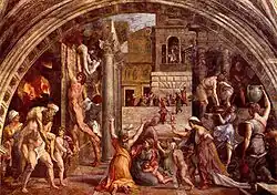 Incendio di Borgo di Raffaello, fonte di ispirazione per Poussin.