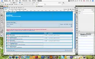 Schermata di Adobe GoLive su macOS