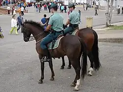 Gendarmi della Guardia Civil in servizio a cavallo