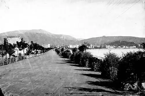 Il lungomare dopo il torrente Magnan nel 1863.