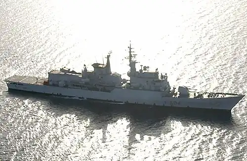 Il pattugliatore di squadra Bersagliere impegnato nel golfo di Aqaba in qualità di nave comando SNMCG2 nel marzo 2005