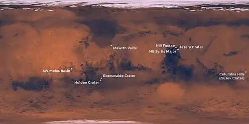 Selezione dei possibili luoghi d'atterraggio