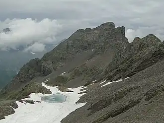 Il Pizzo Recastello visto da Est, dal Pizzo dei Tre Confini