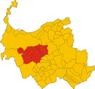 Unione dei comuni del Coros – Mappa