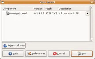 Zero Install pronto ad eseguire un pacchetto appena scaricato