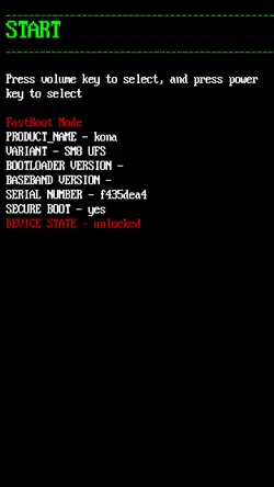 Interfaccia utente basata su testo di Fastboot