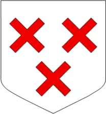 D'argento, a tre crocette di Sant'Andrea di rosso