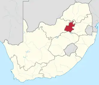 Gauteng – Localizzazione