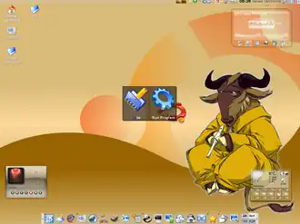 Screenshot di Katapult su KDE, che mostra l'avvio di Kate.