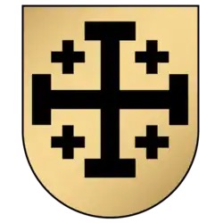 D'oro, alla croce di Gerusalemme di nero