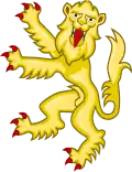 Leone rampante[14] con la testa in maestà