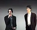 1998. Il videoartista Alessandro Amaducci sul palco del festival con Duccio Barlucchi. Immagine tratta dal video di Renzo Barbetti