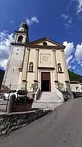 Facciata e campanile della chiesa parrocchiale di S. Giacomo Maggiore.