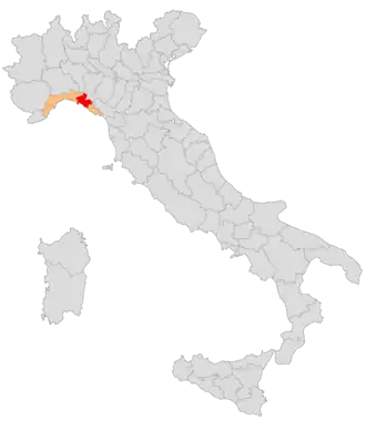 Circondario di Chiavari – Localizzazione