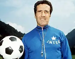 Helenio Herrera, allenatore dell'Inter dal 1960 al 1968 e dal 1973 al 1974.