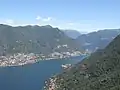 Vista del lago di Como dal faro di Brunate