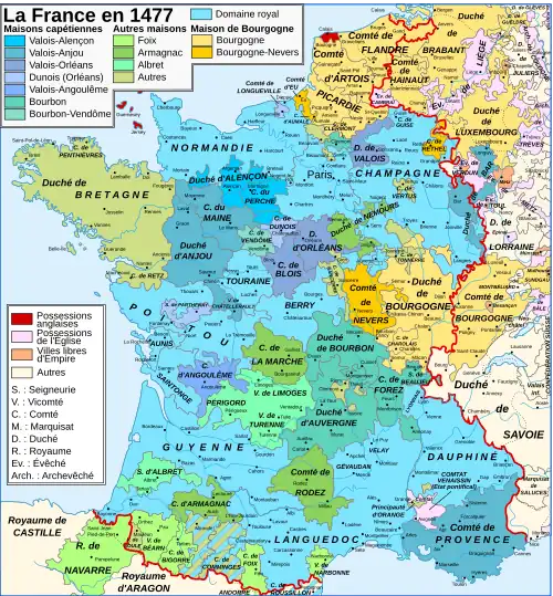 La Provenza francese nel 1477, alla vigilia della sua integrazione nel dominio reale