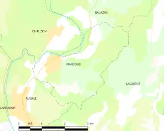Pradons – Mappa