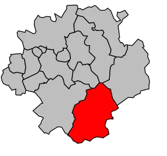 Cantone di Bourg-Argental – Mappa