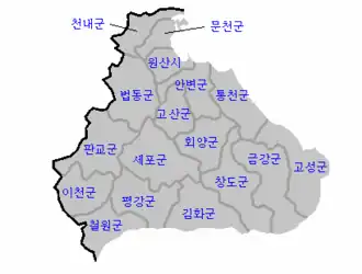 Kangwon – Mappa