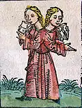 Gemelle siamesi da Cronache di Norimberga (1493)