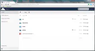 schermata dell'interfaccia web di ownCloud 7