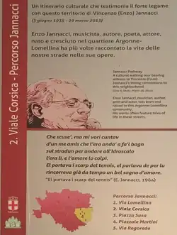 Targhetta dedicata a Enzo Jannacci in viale Corsica a Milano.