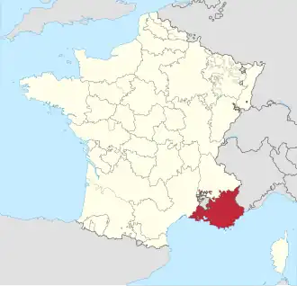 La Provenza come una delle 34 province del Regno di Francia nel 1789, alla vigilia della Rivoluzione francese