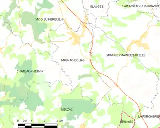 Magnac-Bourg – Mappa