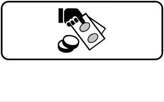 Corsia contanti con il simbolo della mano: ammesso il pagamento con carte[14] e contanti in maniera classica, attraverso l'ausilio di un operatore.