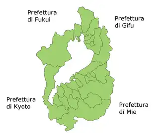 Prefettura di Shiga – Mappa